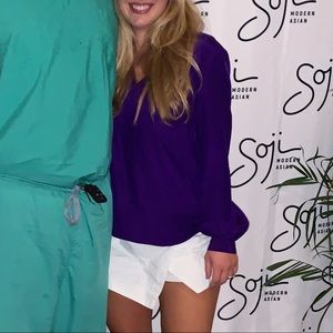 Alice and Trixie purple silk long sleeve top